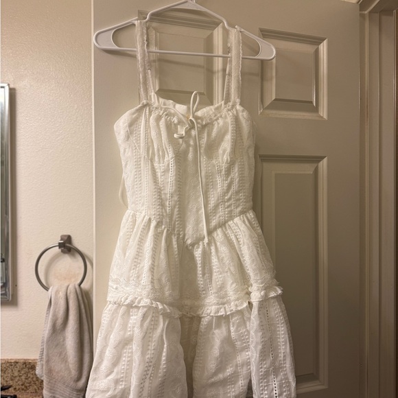 Playful Flirt Lace-Up Ruffle Skater Dress - Picture 6 of 7